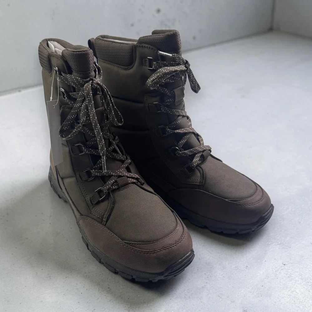 NWT Lands End Expedition Trail Waterproof Snow Boots Winter Mens Brown 11M